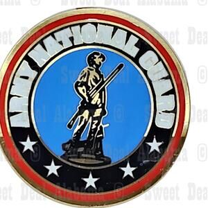 Metallic United States Army National Guard Recessed Emblem, 2" Display Emblem